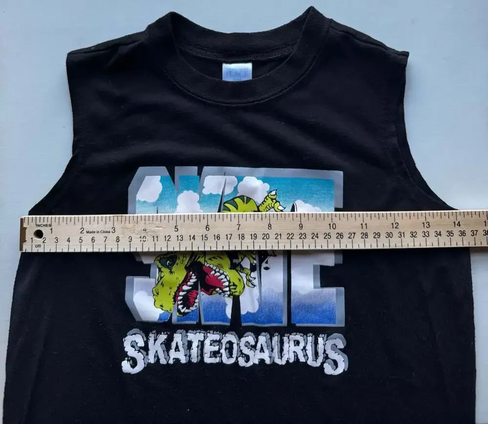 The Children's Place Skateosaurus Dinosaur Graphic Muscle Tank Top Size 7/8